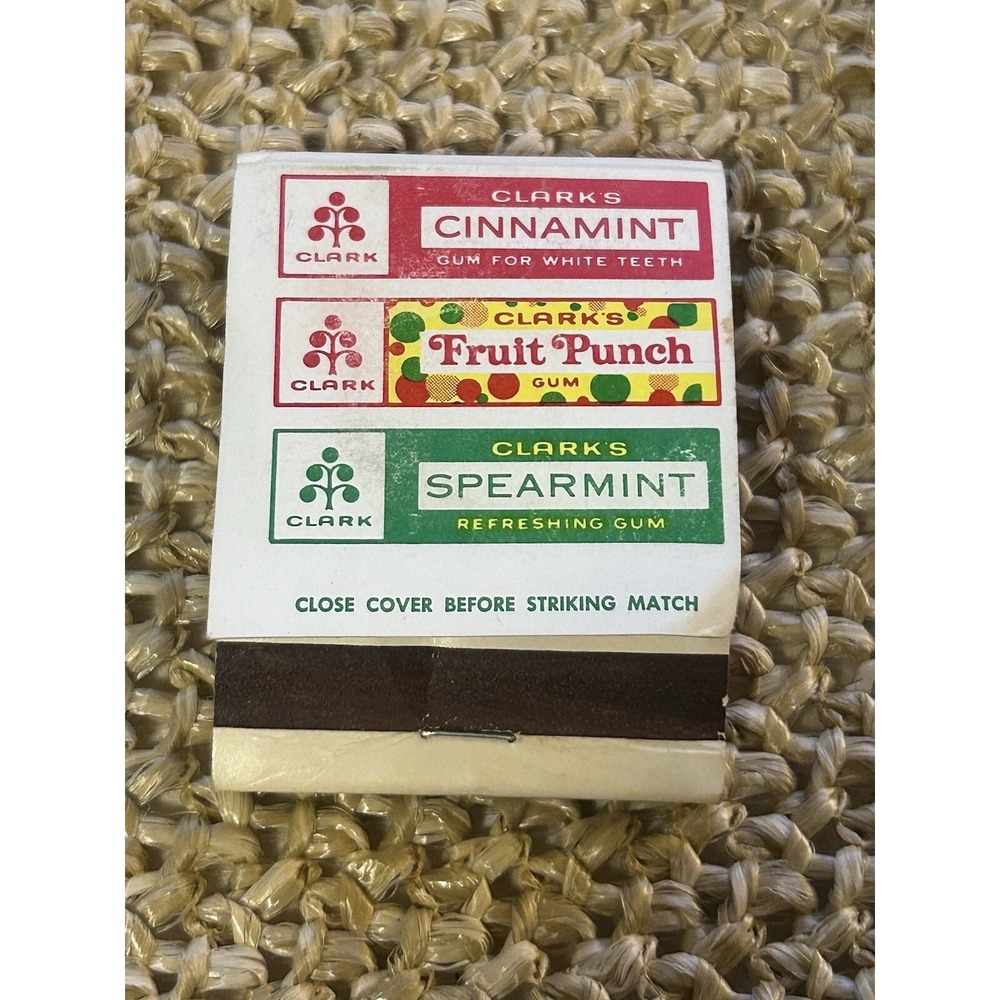 MATCHBOOK - CLARK'S GUM Advertisement - Cinnamint, Fruit Punch, Spearmint